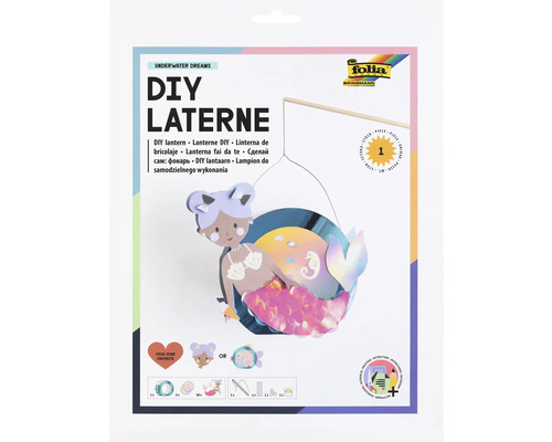 Laternen-Bastelset Underwater Dreams Meerjungfrau oder Kugelfisch + LED DIY Laterne Unterwasserwelt Bastelset Verpackung
