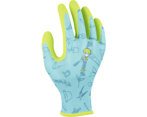 Kinderhandschuhe FloraSelf Floralie Gärtnern mit Kids mit Aufdruck grün, Gr. 3 Gartenhandschuh mit Motiv für Kinder
