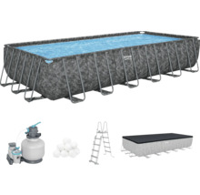 Bestway Framepool Set mit Filterpumpe, Leiter und Abdeckung