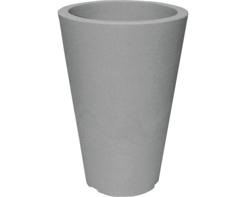 Blumentopf Capri Kunststoff 24 x 24 x 35 cm steingrau Grauer Pflanztopf in konischer Form