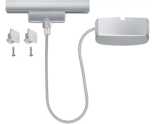 Komplettes Set für die Installation eines Lichtsystems mit Schiene, Kabel und Montagezubehör.