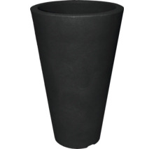Schwarzer Pflanzkübel in konischer Form