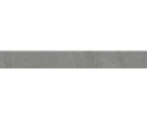 Feinsteinzeug Sockelfliese Mirava Narvik silver 7,5x60 cm Graue Bodenfliese