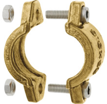 Rohrschelle aus Metall mit Schrauben und Muttern