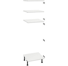 Weißes Regal mit schwarzen Füßen und Montagewinkel für die Wandbefestigung