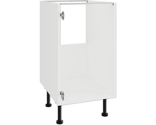 Küchenunterschrank mit schwarzen Füßen und Scharnieren