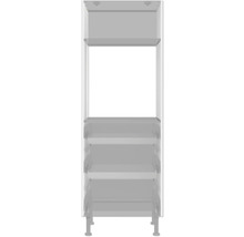 Offener Badezimmerschrank mit drei Regalböden