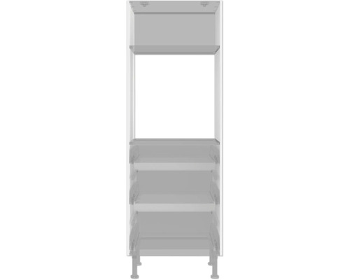 Offener Badezimmerschrank mit drei Regalböden