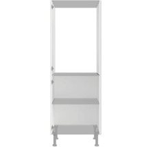 Weißer Hochschrank mit drei Einlegeböden und Füßen