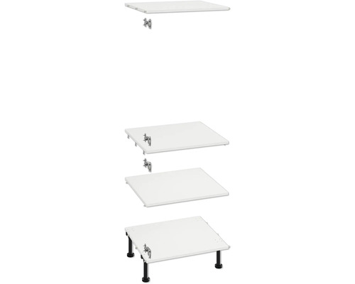 Montagebeispiele für einen Waschtisch mit Konsolen, Halbsäulen und Füßen