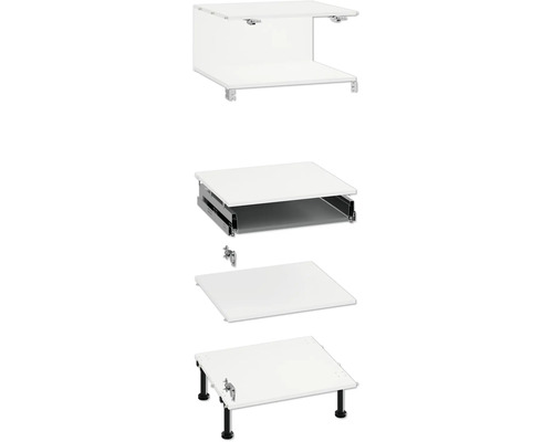 Möbelbausatz mit Schublade und Füßen zur Selbstmontage