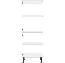 Regalsystem mit mehreren Böden und schwarzen Füßen