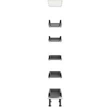 Verschiedene Ansichten einer Schublade mit Auszugssystem für Möbel