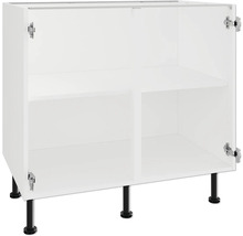 Unterschrank mit zwei Fächern und schwarzen Füßen