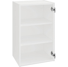 Offener weißer Küchenhängeschrank mit drei Einlegeböden