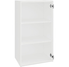 Offener weißer Küchenhängeschrank mit Einlegeböden