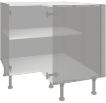 Eckunterschrank mit Einlegeböden und Stellfüßen