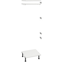 Regalböden mit Konsolen und Tischgestell für ein Regalsystem