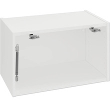 Weißer Hängeschrank mit innenliegenden Beschlägen