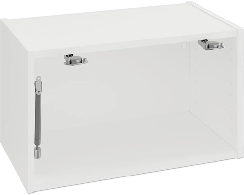 Weißer Hängeschrank mit innenliegenden Beschlägen