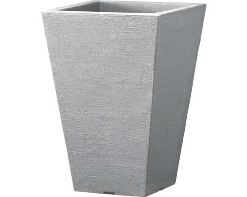 Blumentopf Capri Kunststoff 24 x 24 x 35 cm steingrau Grauer Pflanzkübel in quadratischer Form