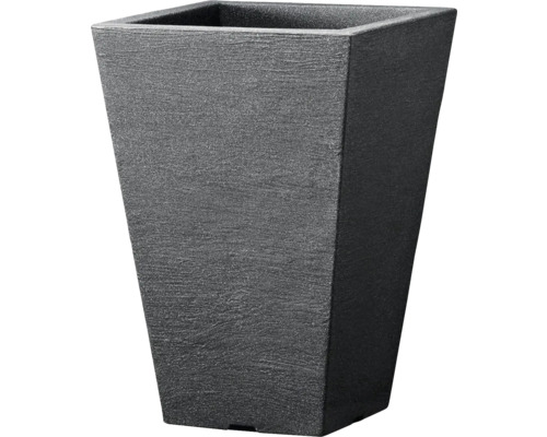 Blumentopf Capri Kunststoff 24 x 24 x 35 cm anthrazit Grauer, quadratischer Pflanzkübel