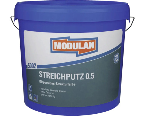 MODULAN 5002 Streichputz 0.5 mm im Wunschfarbton mischen lassen Eimer Streichputz 0.5 mit Modulan Logo