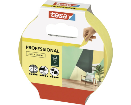 Tesa Professional Malerkreppband, 25 m x 25 mm, Verpackung