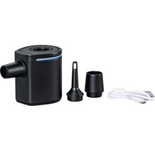 Elektrische Luftpumpe mit Aufsätzen und Ladekabel