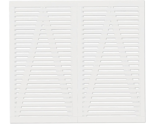 Doppeltor PLUS Tokyo 200 x 180 cm RAL 9010 weiß Zwei weiße Fensterläden mit horizontalen Lamellen