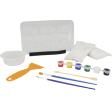 Gipsfiguren-Gießform-Set mit Gips, Farben, Pinsel und Werkzeugen zum Basteln