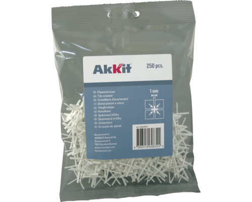 Fliesenkreuze Akkit 1 mm 250 Stück Akkit Fliesenkreuze, 1 mm, 250 Stück, im Beutel