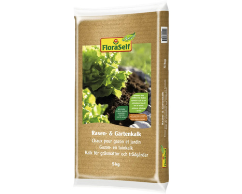 FloraSelf Rasen- und Gartenkalk, 5 kg Packung