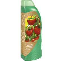 FloraSelf Tomaten und Gemüsedünger in einer 1-Liter-Flasche.