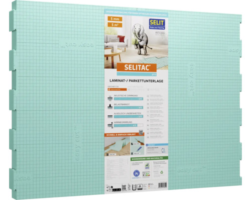 Selitac Pro Laminat- und Parkettunterlage, 5 mm Stärke, 5 m² Fläche