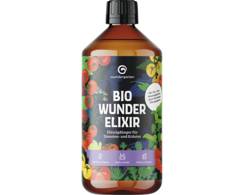 Wunderelixier für Tomaten & Kräuter 1 L Bio Flüssigdünger für Tomaten und Kräuter in einer Flasche.