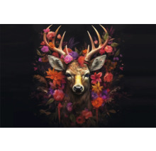Illustration eines Hirsches mit Blumen