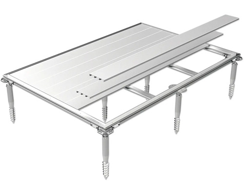 Tisch mit Schraubfüßen und Tischplatten