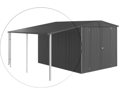Metallgerätehaus mit Unterstand