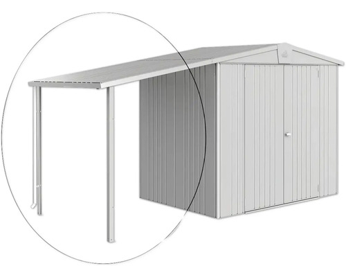 Metall Gerätehaus mit Anbau für Gartengeräte und Werkzeuge
