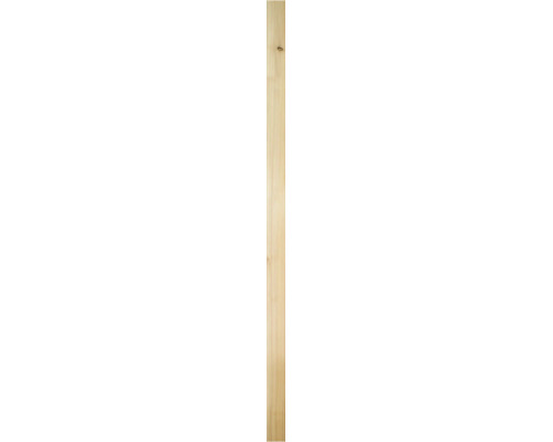 Gehobeltes Holzbrett mit sichtbarer Maserung und Astloch.