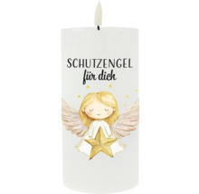 Kerze mit Schutzengel Motiv und Aufschrift Schutzengel für dich