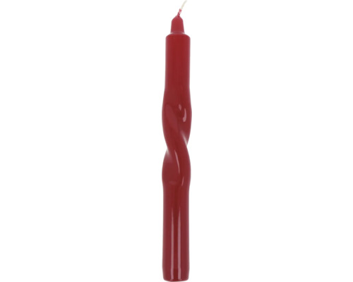 Rote Tafelkerze mit gedrehtem Design