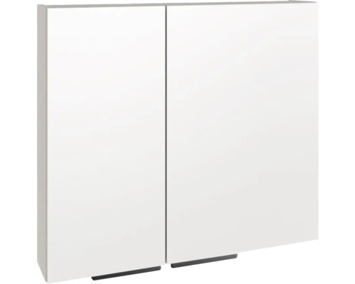 Spiegelschrank Devo Vena 2.0 2-türig 80x15x70 cm links mit Griff schwarz stone grey Spiegelschrank mit zwei Türen