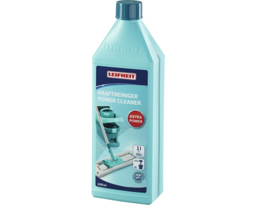 Leifheit Kraftreiniger Power Cleaner Flasche mit dem Hinweis, dass ein Liter 25 Anwendungen entspricht