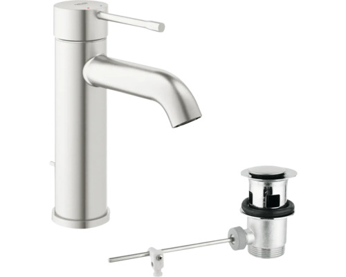 Waschtischarmatur Grohe Essence New 23589DC1 edelstahl matt Waschtischarmatur mit Ablaufgarnitur