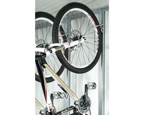 Fahrradhalter Biohort bikeMax zu Gerätehaus AvantGarde, Gerätehaus HighLine, Gerätehaus Panorama, 2 Stück Fahrradaufhängung mit Mountainbike zur Wandmontage