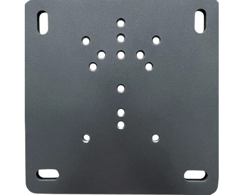 Quadratische Montageplatte mit diversen Befestigungslöchern