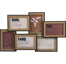 Mehrfachbilderrahmen für Fotos mit Aufschriften Mama, Papa und Familie