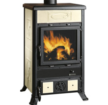 Kaminofen mit Flammen und Nordica Logo
